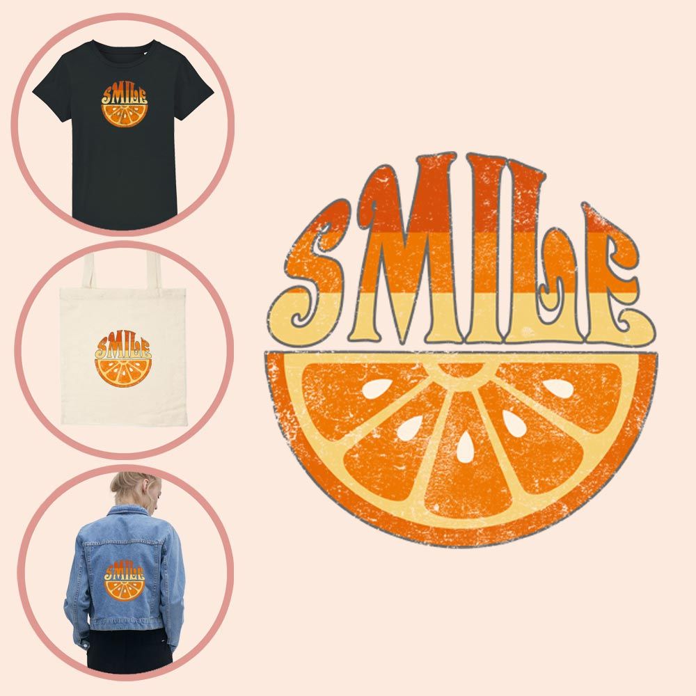 Kleding transfer Smile Orange