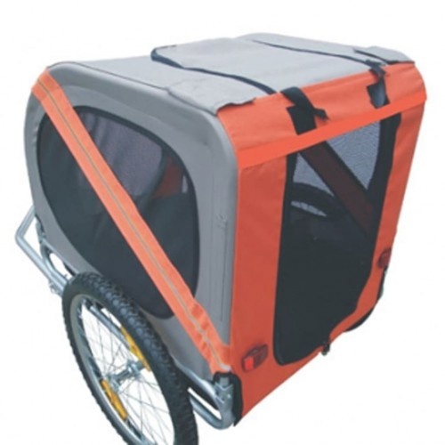 Reboque de bicicleta laranja para cães
