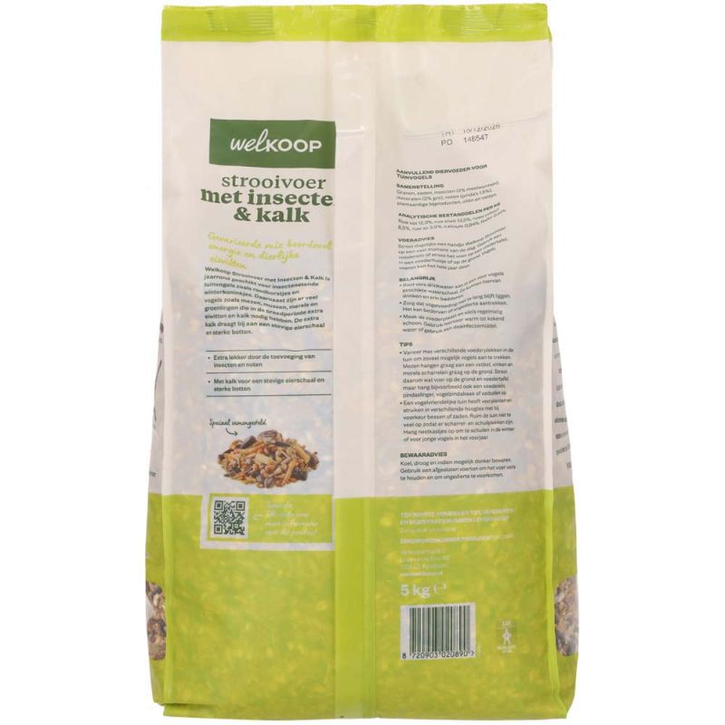 Welkoop - Strooivoer - Tuinvogelvoer - 5 Kilogram - Kalk, insecten