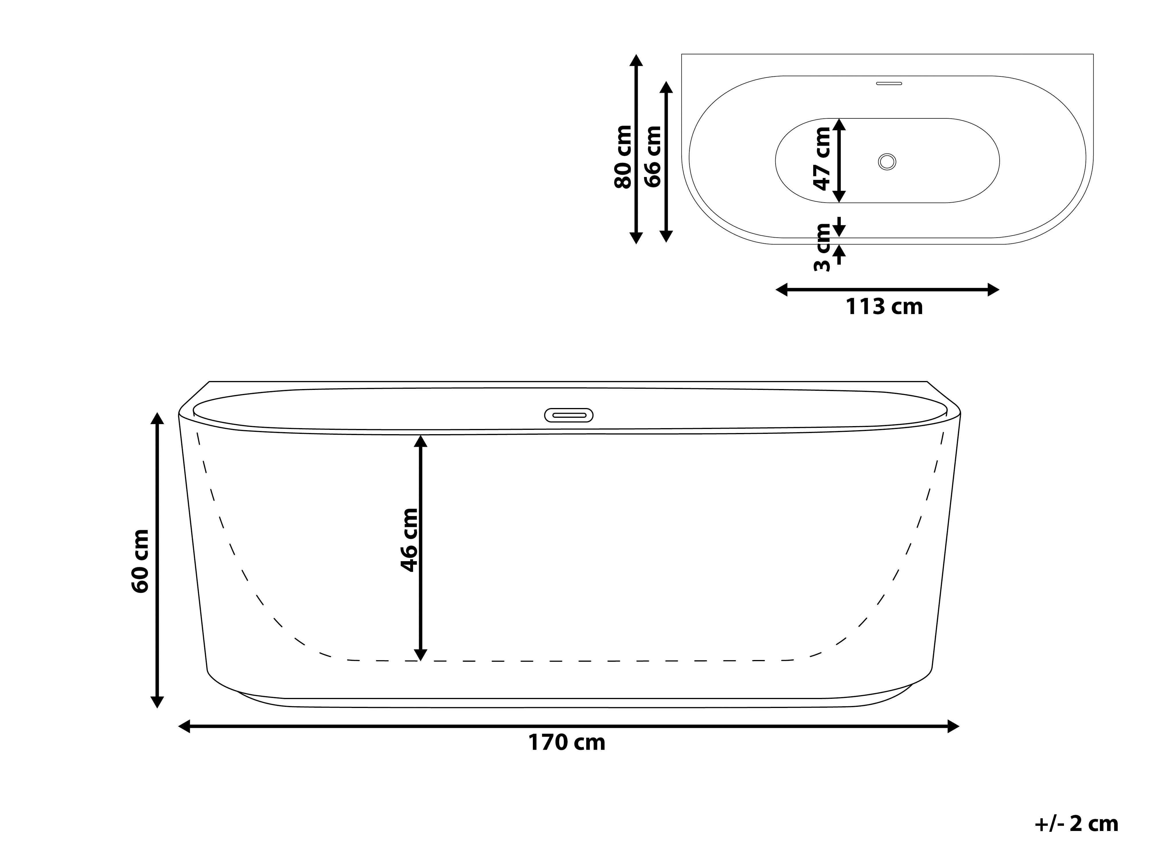 Badkuip GOCTA 170 x 80 cm Wit
