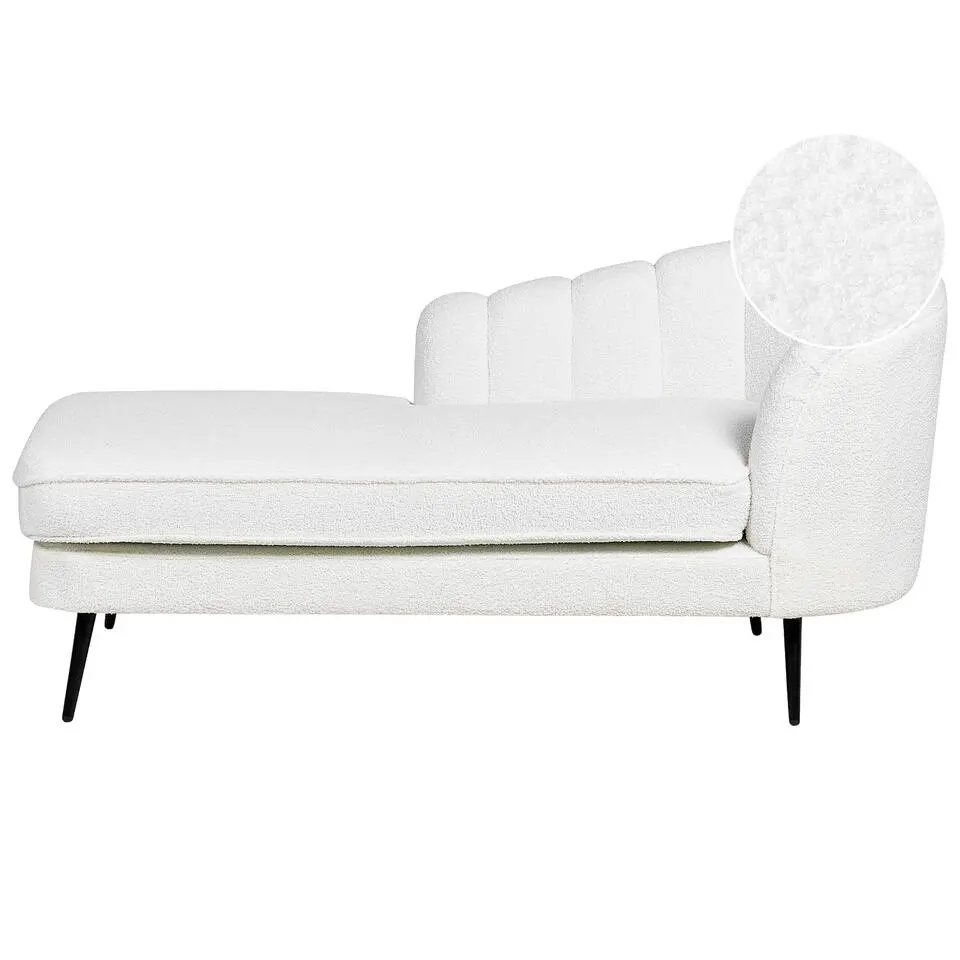 ALLIER - Chaise longue - Off-white - Rechterzijde - Bouclé