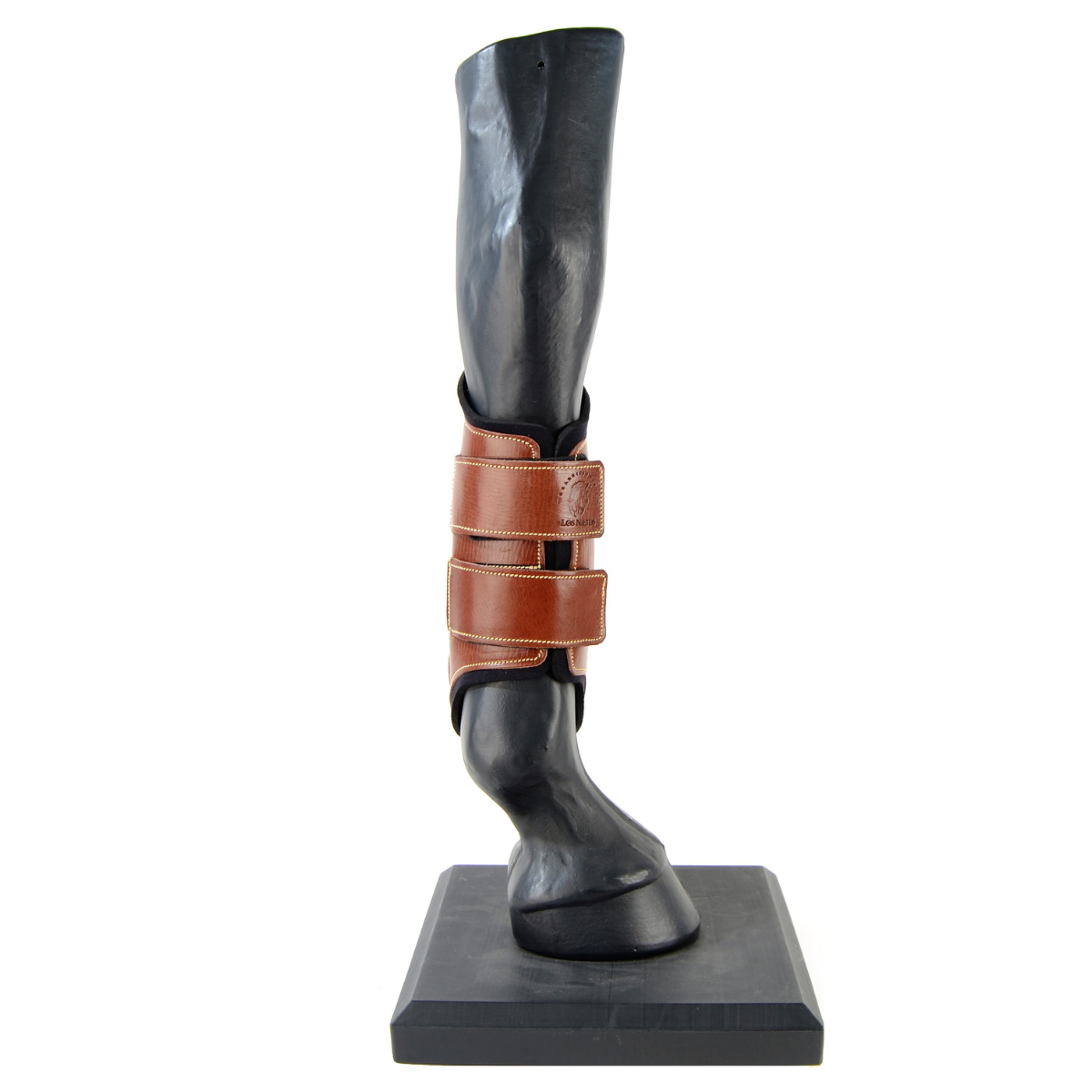 Protetor de couro e neoprene Los Nietos Saddlery, cor conhaque, para equipamentos de montaria.