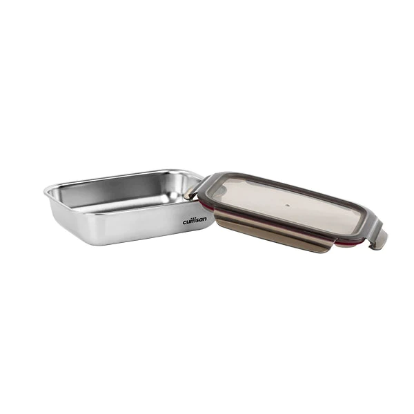 Boîte de conservation rectangulaire en inox 1900 ml compatible micro-o