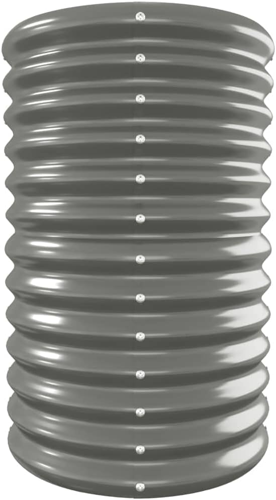 Blumentopf Pflanzkübel Pulverbeschichteter Stahl 332x40x68 cm Grau Hochbeet Blumentopf Gross Hochbeet Metall PflanzküBel Groß AußEn BlumentöPfe Plant Box Flower Pot Pflanzgefäß für Patios