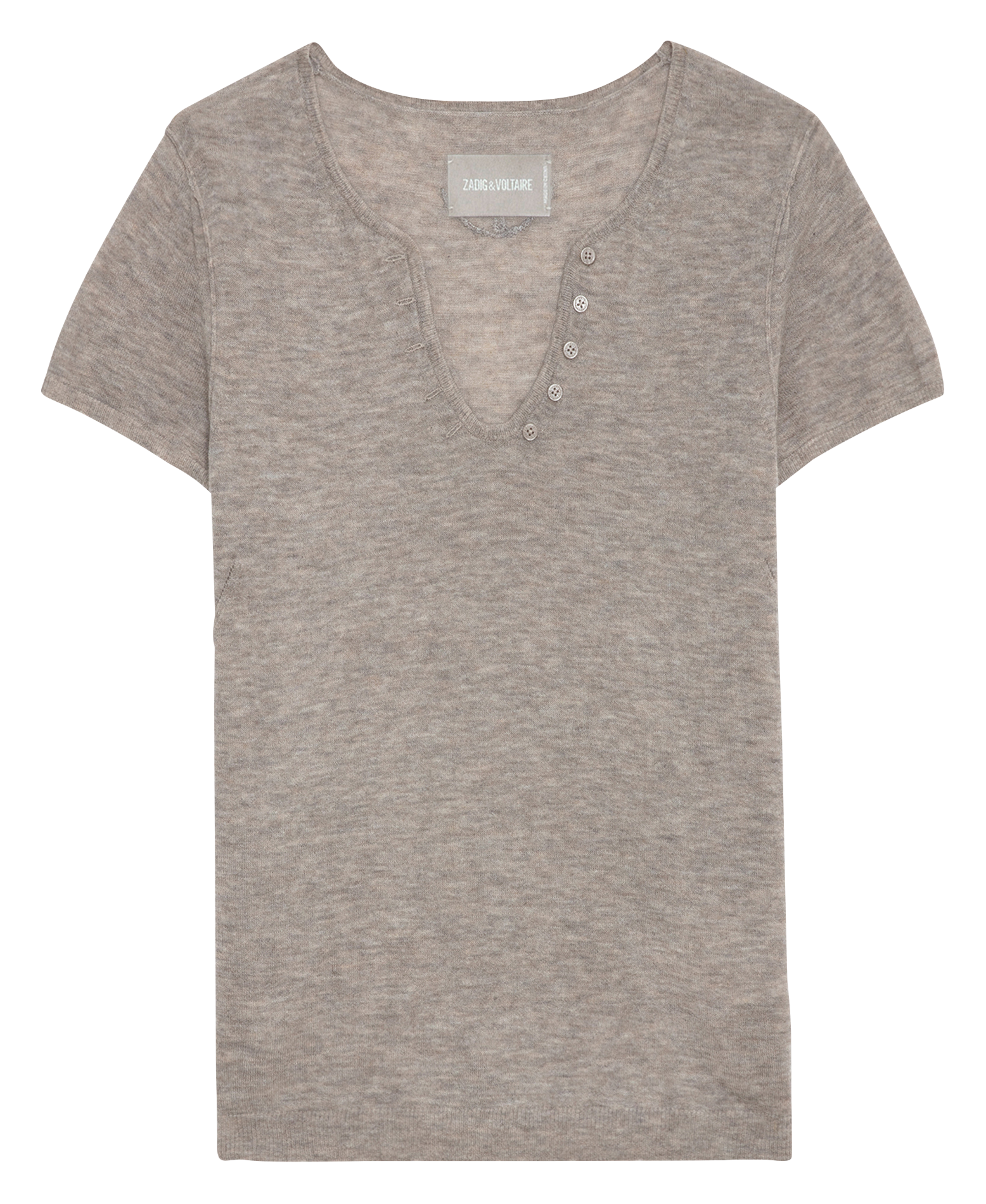 IDA - Top col tunisien droit en cachemire | Beige