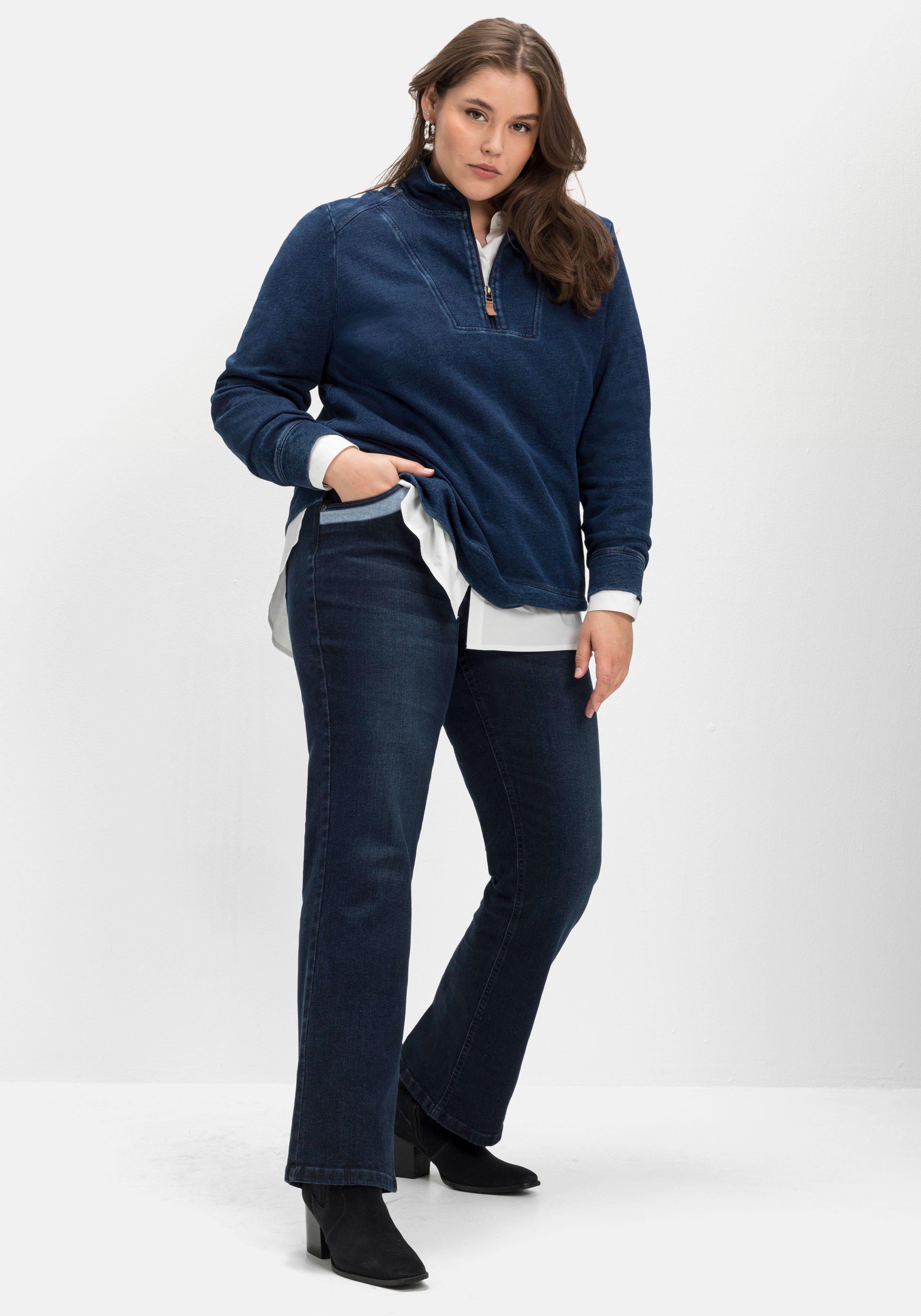 Bootcut-Jeans mit Kontrastdetails