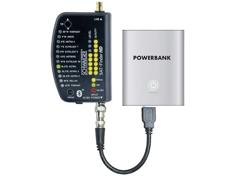 Schwaiger SF9003BTAKKU, 950 - 2150 MHz, 1 stk, Plast, Sort, 2 x BNC, 5 - 18 V