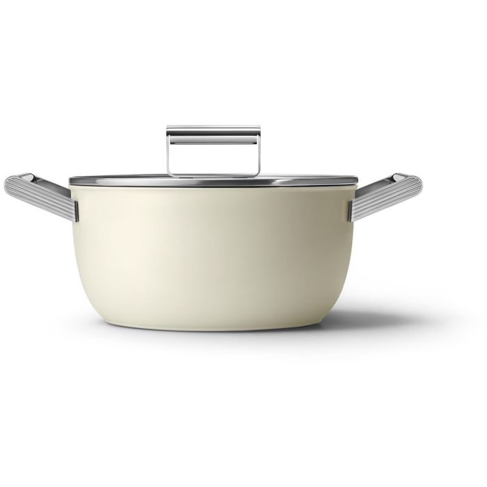 SMEG Kochtopf mit Deckel 24 cm CKFC2411CRM Creme