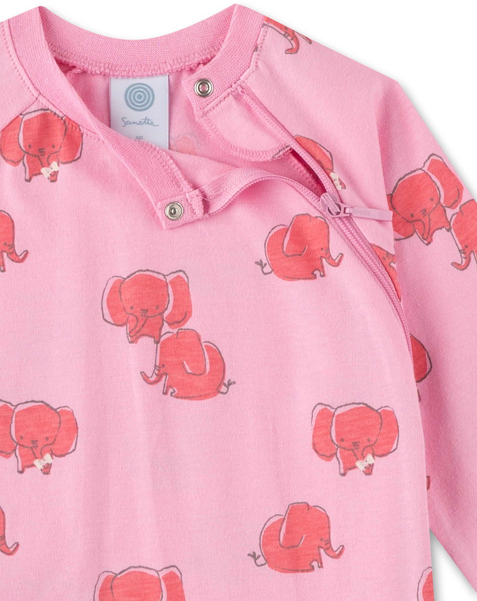 Langarm-Strampler BABY ELEPHANTS in seerose
