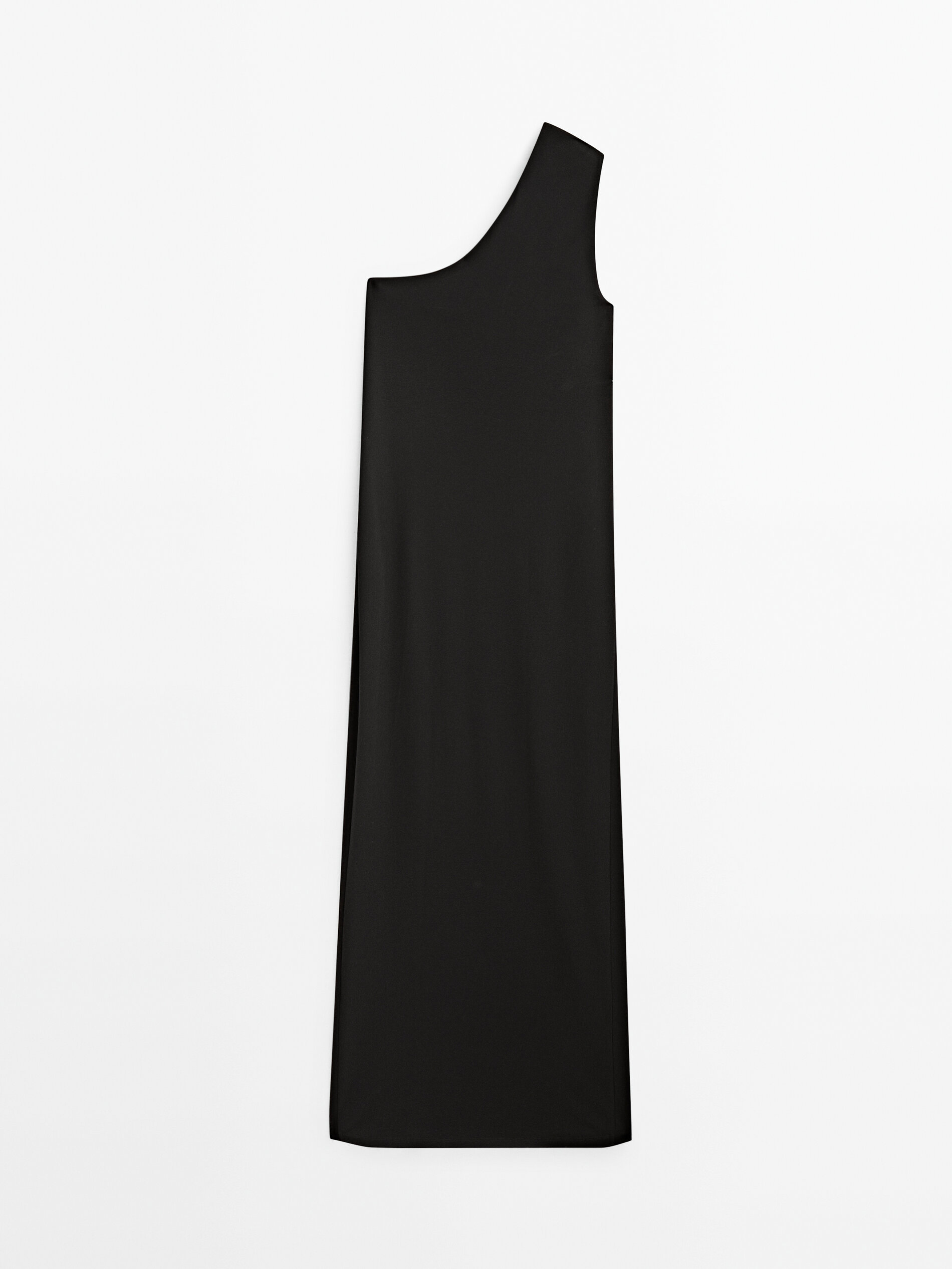 Vestido assimétrico com detalhes - PRETO