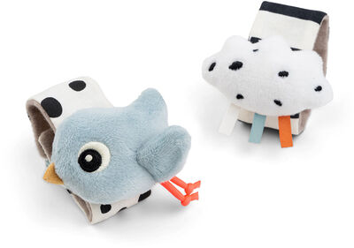 Done By Deer Håndleddsrangle Happy Clouds 2-pack, Blue