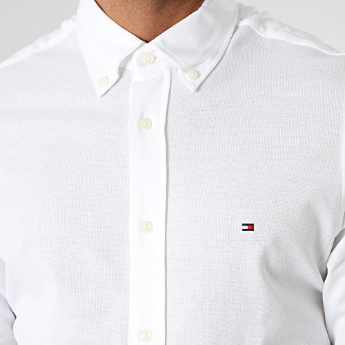 Chemise Manches Longues 1985 Knitted 0675 Blanc