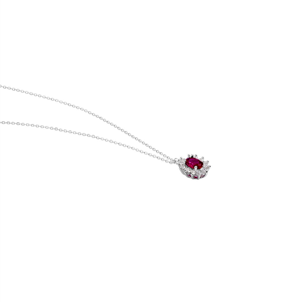 Collier Perez Argent Blanc Oxyde De Zirconium