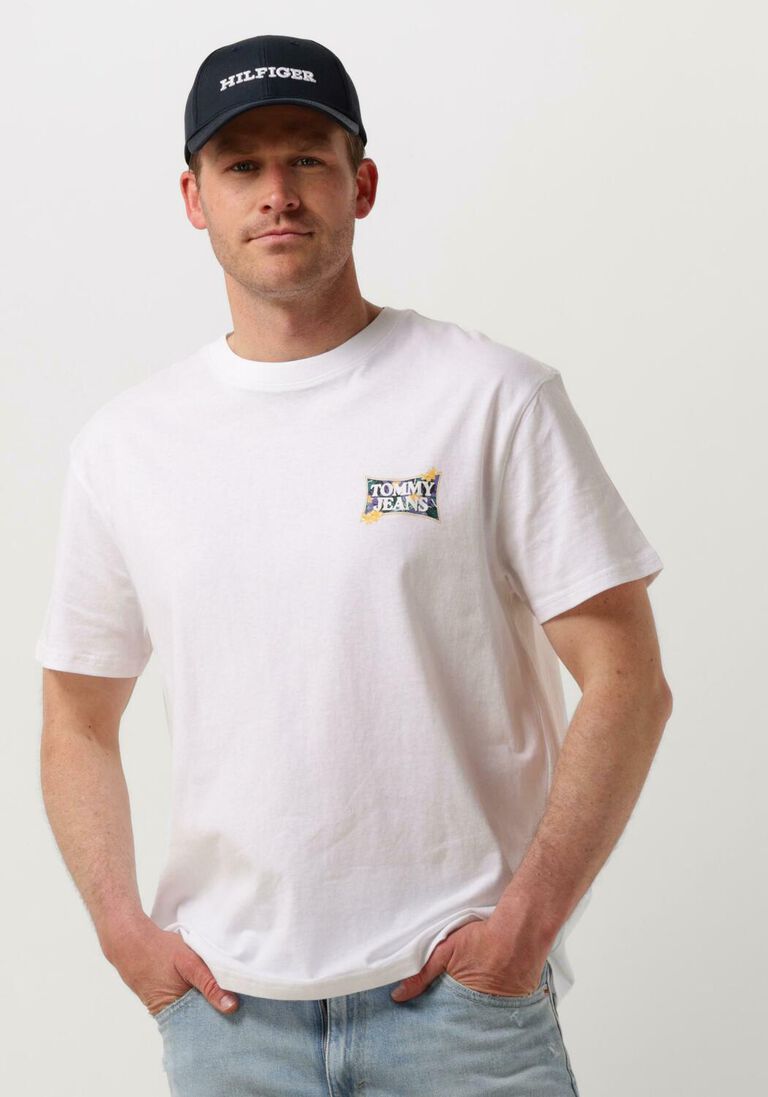 TOMMY JEANS witte tommy jeans t-shirt tjm reg flower power tee