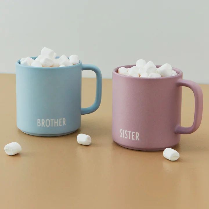 Design Letters - AJ Mini Favourite Porzellan Becher mit Henkel, Brother / hellblau