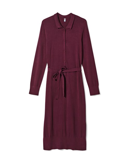 robe femme Frony en maille bordeaux