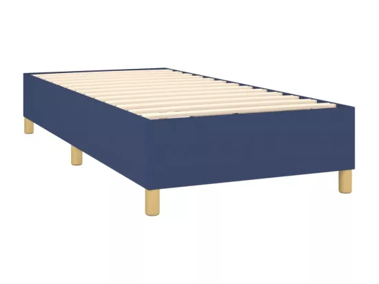 Sommier tapissier avec matelas et LED Bleu 90x190 cm Tissu