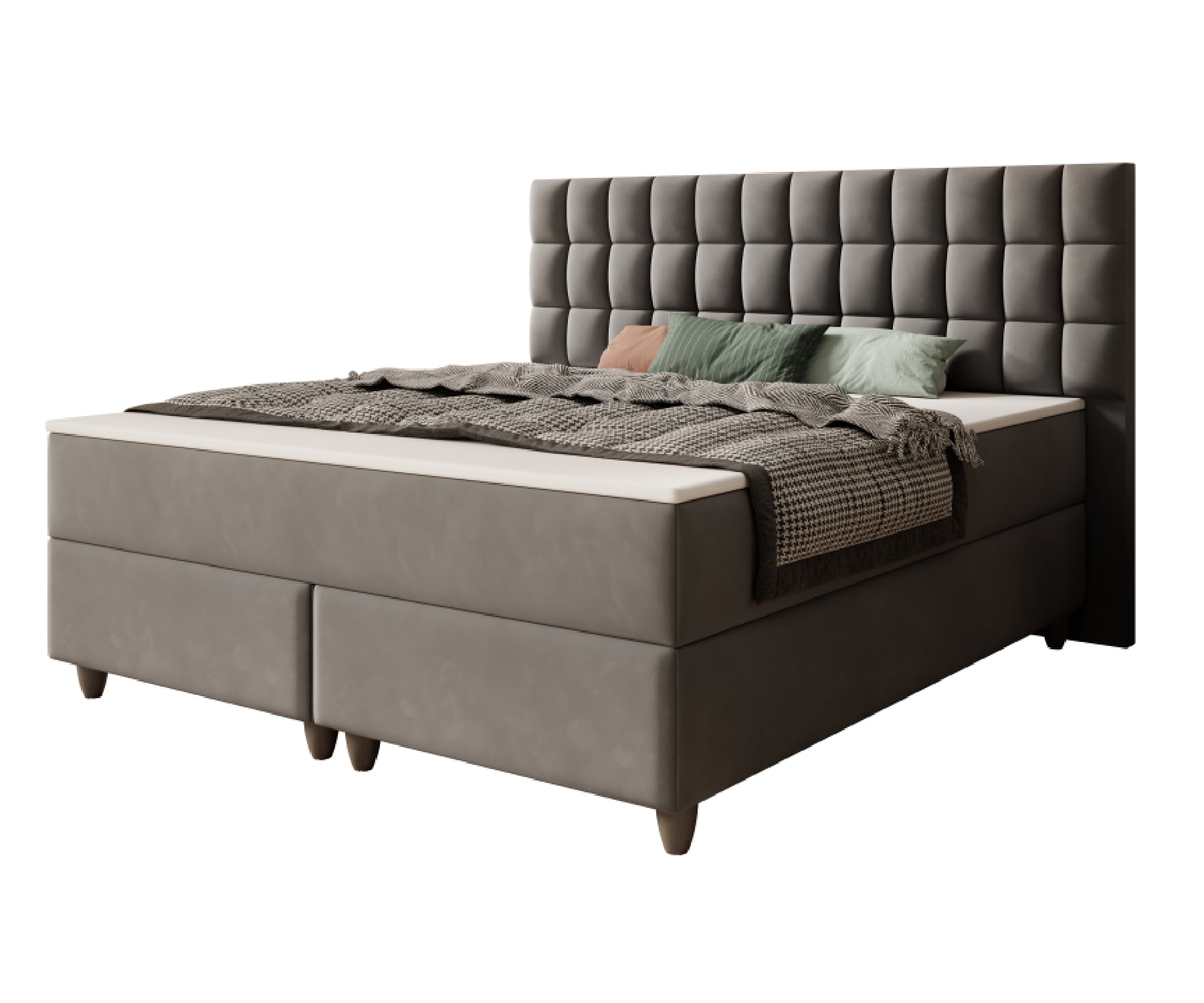 Inter Handels Boxspringbett WIEN - versch. Ausführungen - 180x200cm Samt Anthrazit TFK