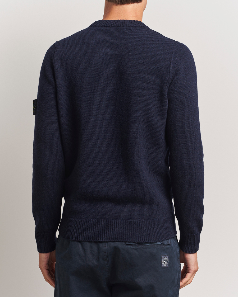 Stone Island Knitted Lambswool Crew Neck Navy