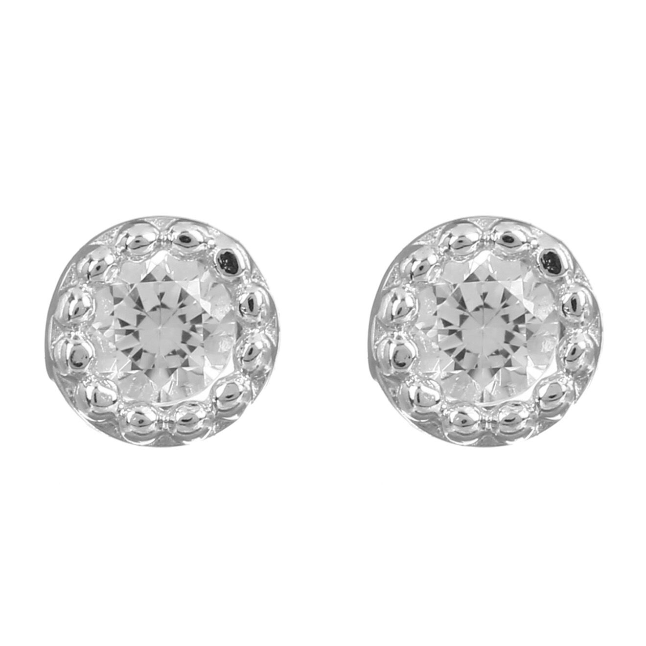 Instant d'Or Boucles d'oreilles Petits Ronds or blanc
