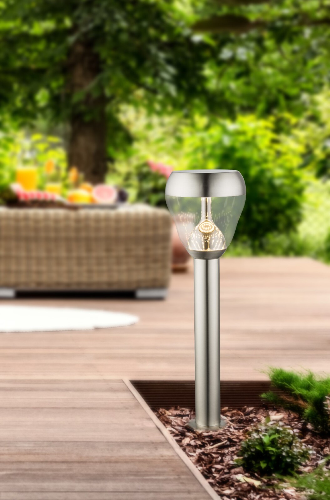 LED-Außenleuchte - Edelstahl - 50 cm hoch