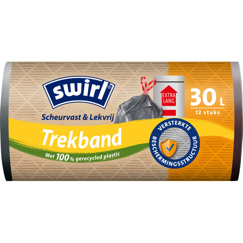 Swirl Vuilniszakken embossed trekband 30 liter