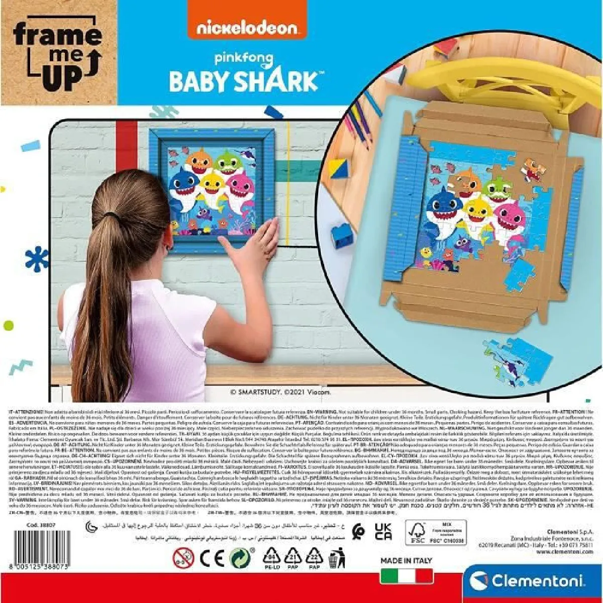 Clementoni Frame Me Up - Baby Shark - 60 pièces