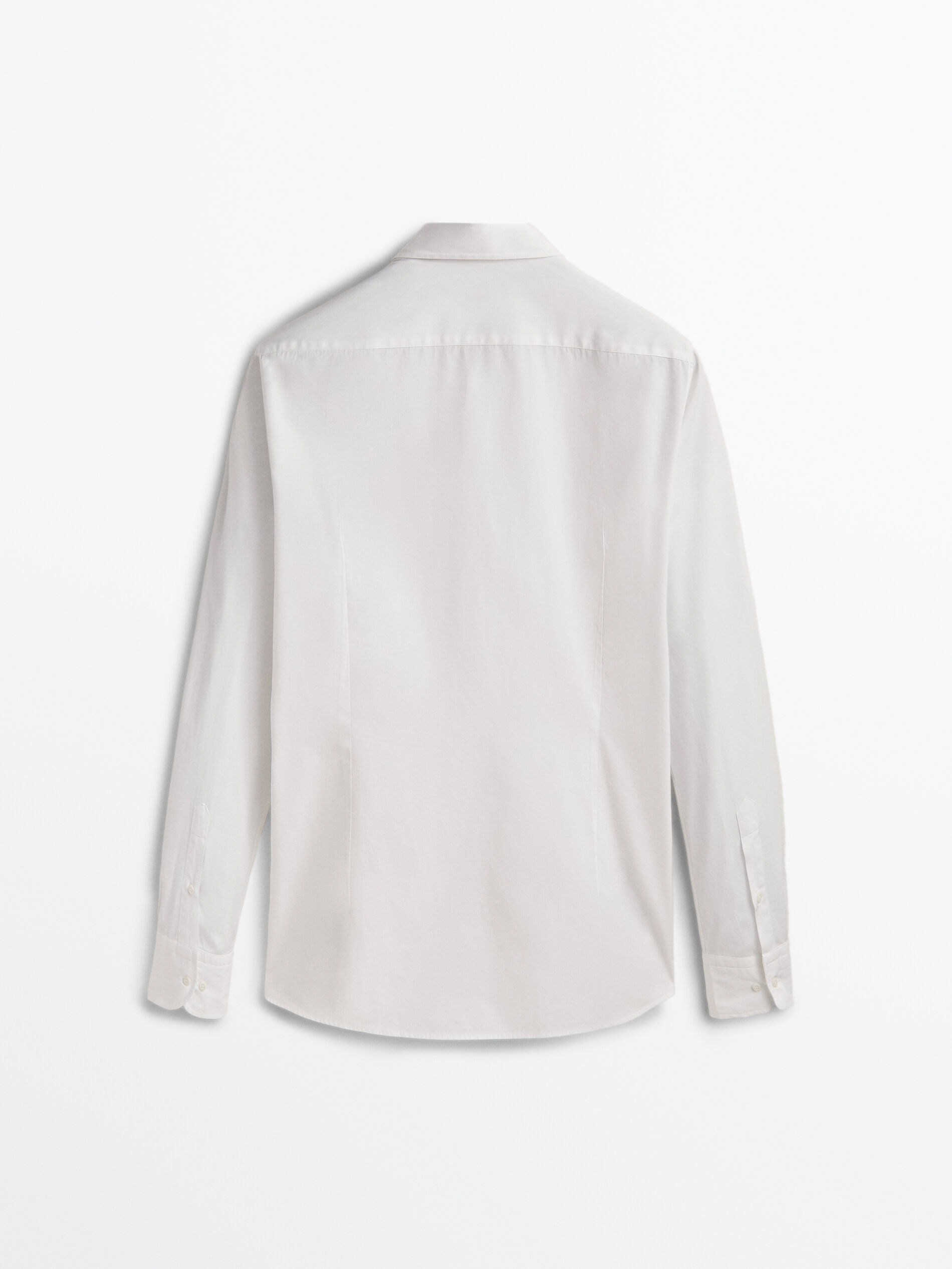 Camisa de algodão popeline de corte justo - BRANCA