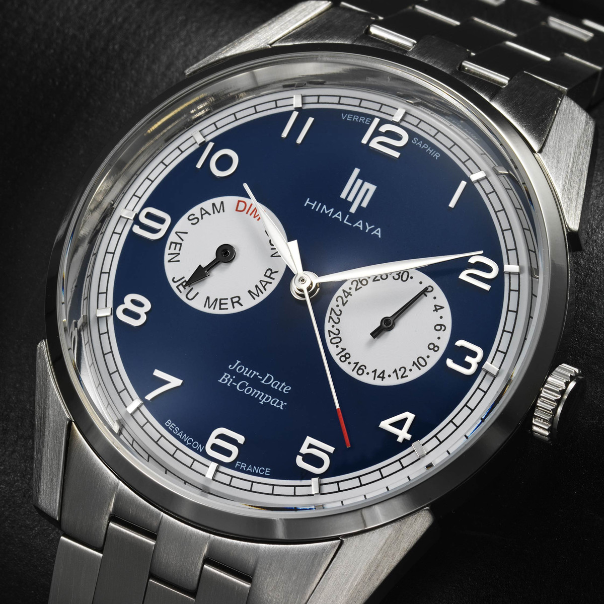 Montre LIP Himalaya homme acier bracelet métal argent