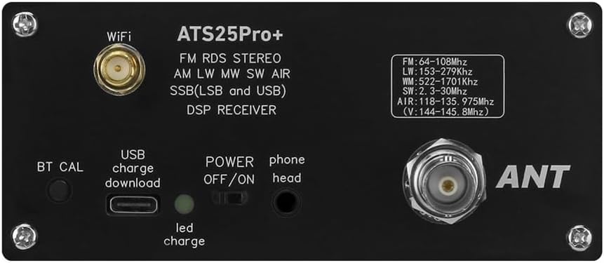 ATS25 Pro + AIR FM SW SSB MW LW AIR SDR Empfänger für Luftfahrt, unterstützt Bluetooth WiFi