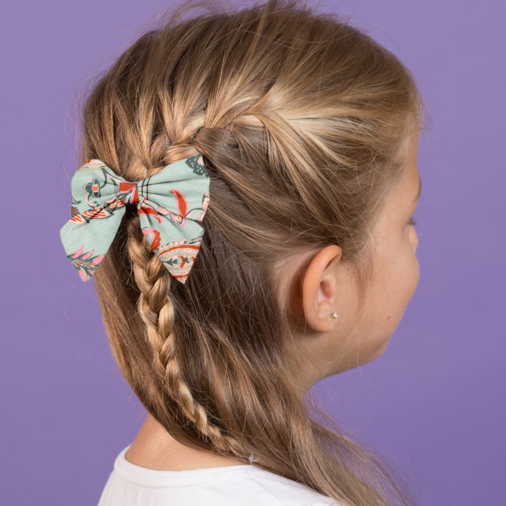 Barrette Noeud Papillon Vert Bohème