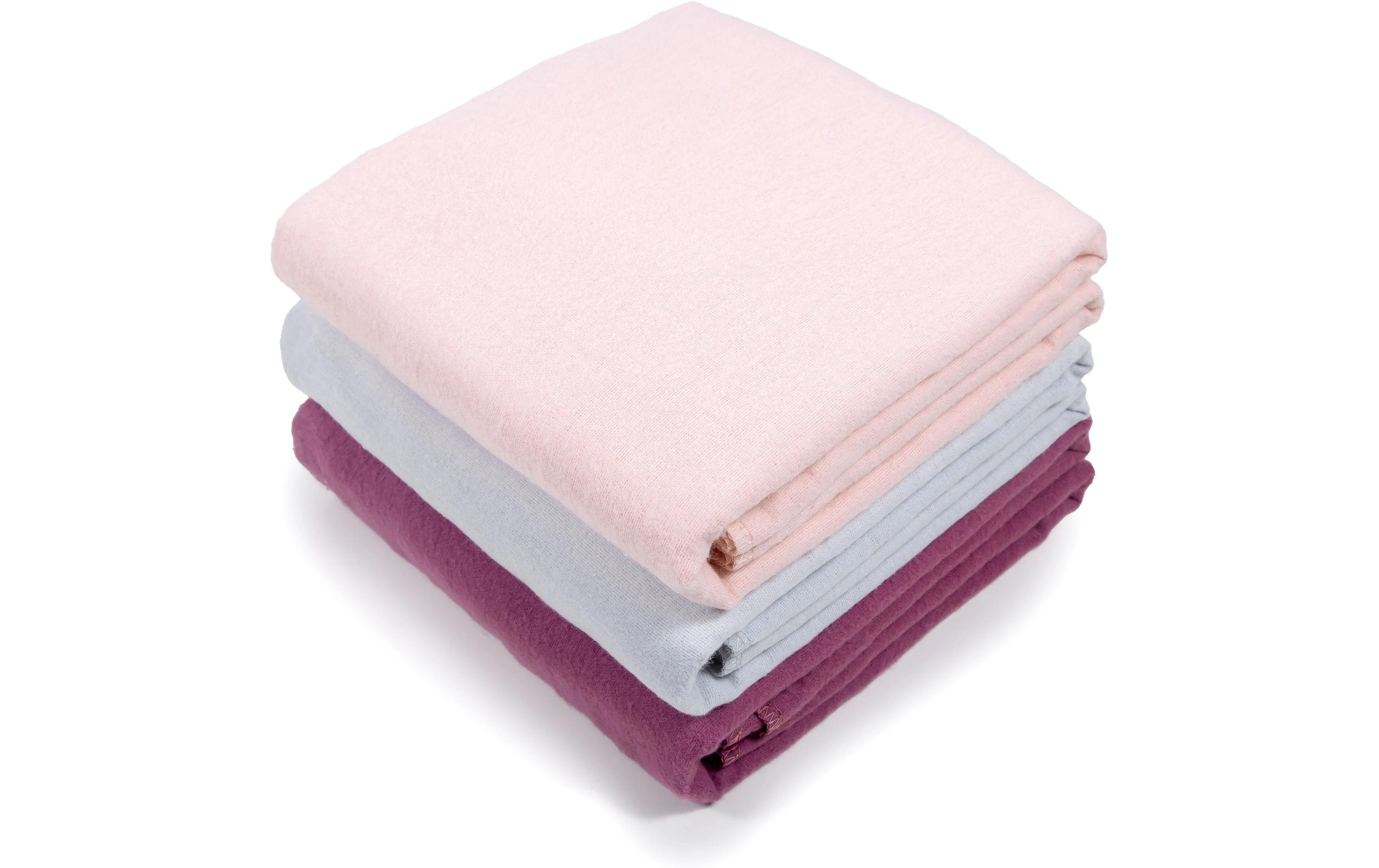 Moltontuch 3-er Set 80 x 80 cm, RosaFlanell Mulltücher Set