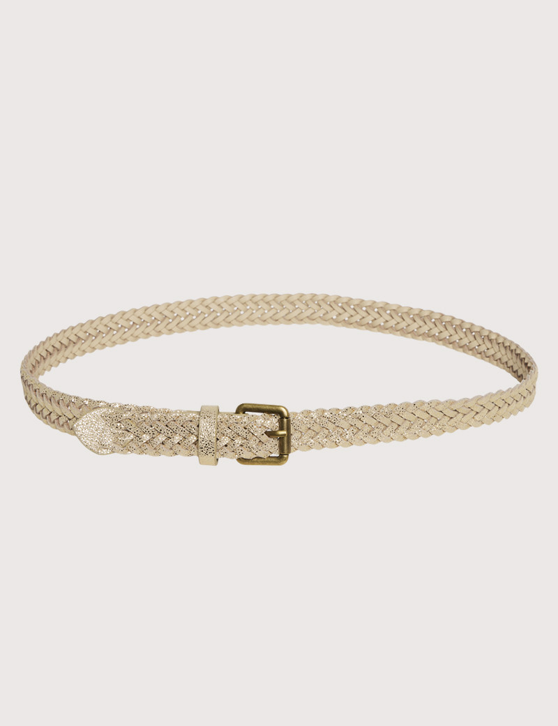 PIECES CEINTURE TRESSÉE EN DAIM AKISS DORÉ