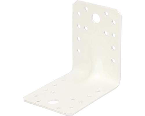 Zware hoekbeugel met groef, 90 x 90 x 65 mm, wit kunststof gecoat, 1 stuk