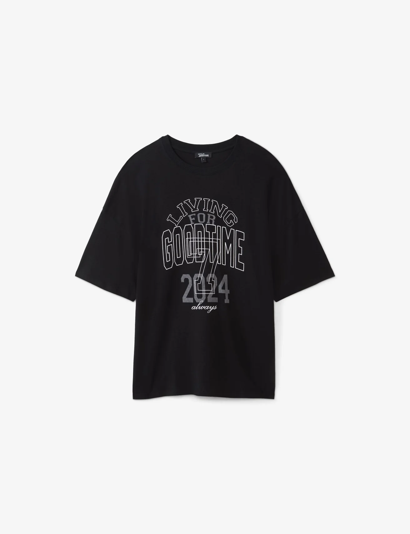 T-shirt oversizer à message noir