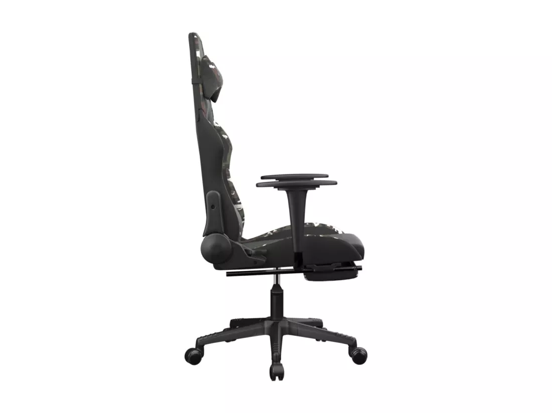 Chaise de jeu de massage repose-pied Noir&Camouflage Similicuir