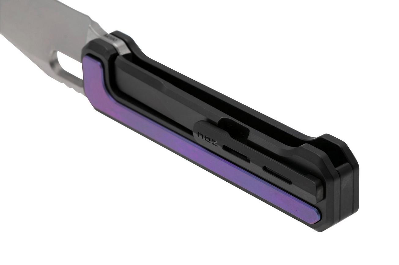 NOC Knives MT-30 MT-3007 Bead Blasted M390, Blurple Titanium Inlays, zakmes