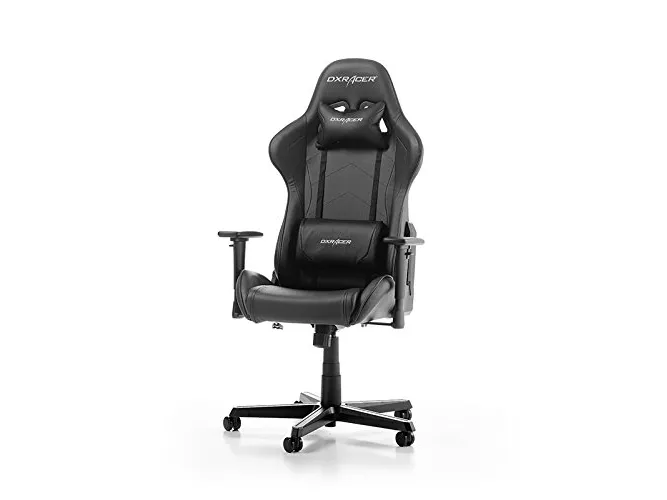 DXRacer Formula Series F08-N - Stol - armstøtter - T-formet - drejeled - polyuretan-læder - sort