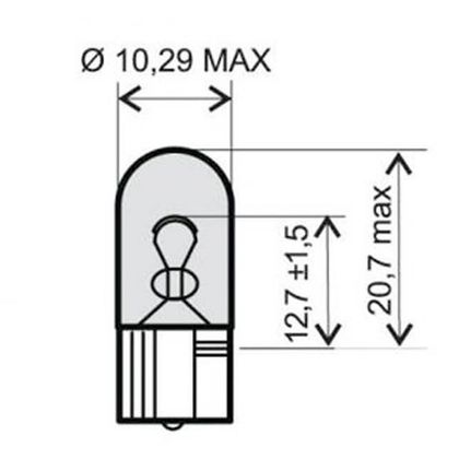 Ampoule Philips TEMOINS WEDGE BASE WY5W AMBRE 12V 5W W2.1X9.5D Universel