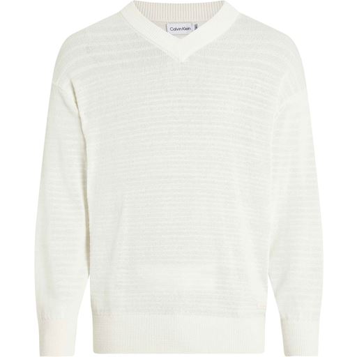 Calvin Klein V-hals Striktrøje, Yah Egret, XXL