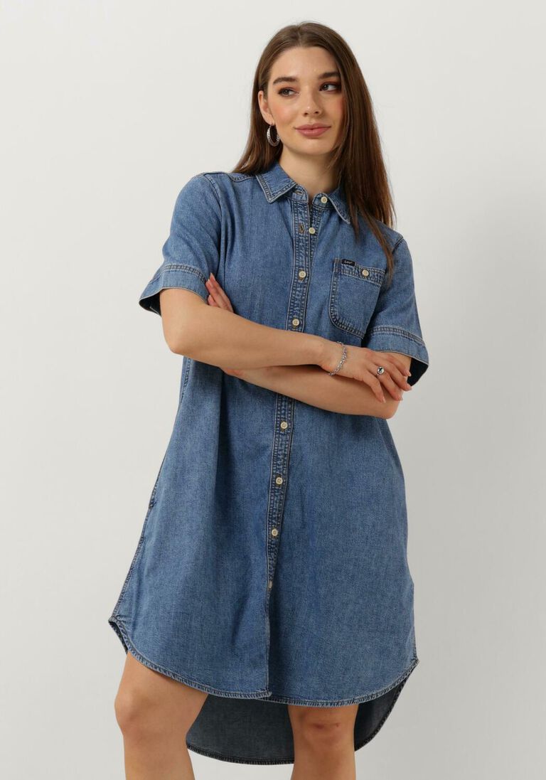 LEE blauwe lee mini jurk all purpose a line dress