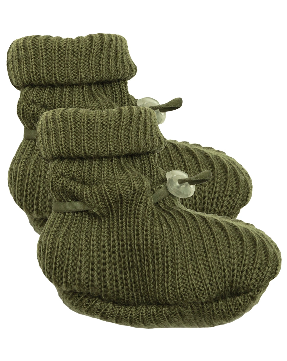 Baby-Schuhe 4005 - WOOL RIB in dark sage