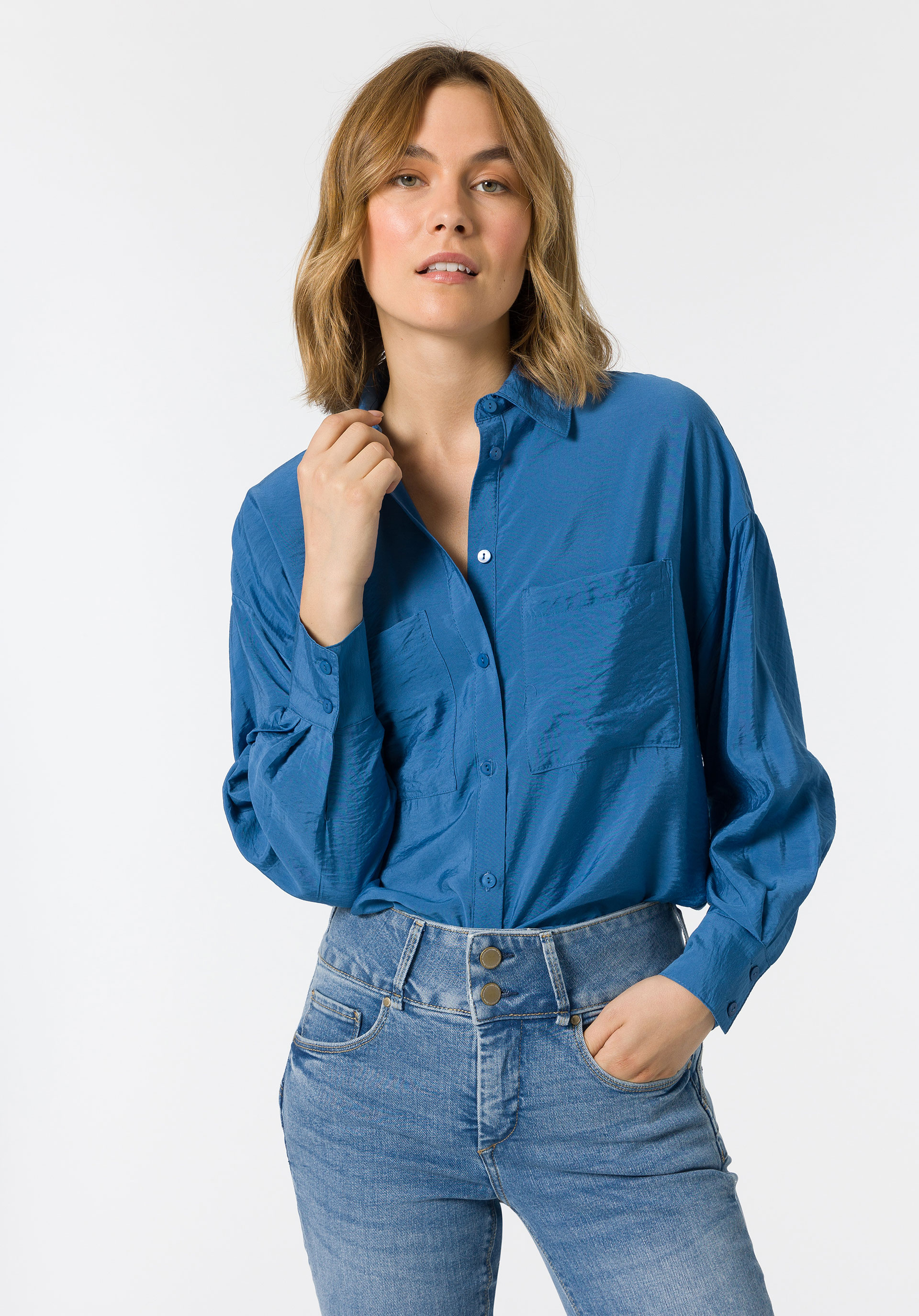 Camisa Manga Comprida Azul