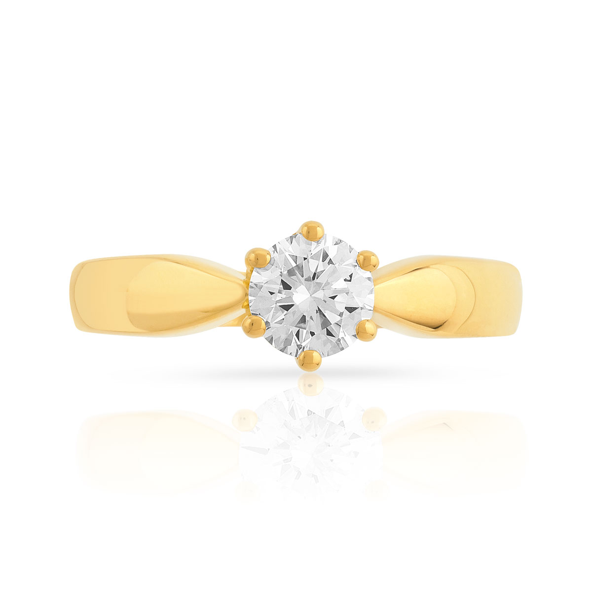Bague solitaire or 750 diamant 50/100e de carat