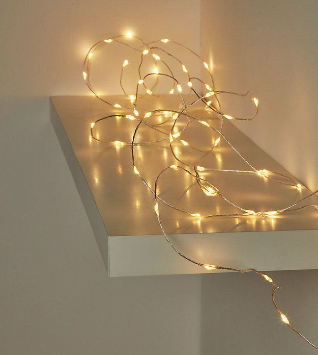 Guirlande lumineuse LED intérieure blanc froid et blanc chaud câble argenté 12 fonctions 26,42 m