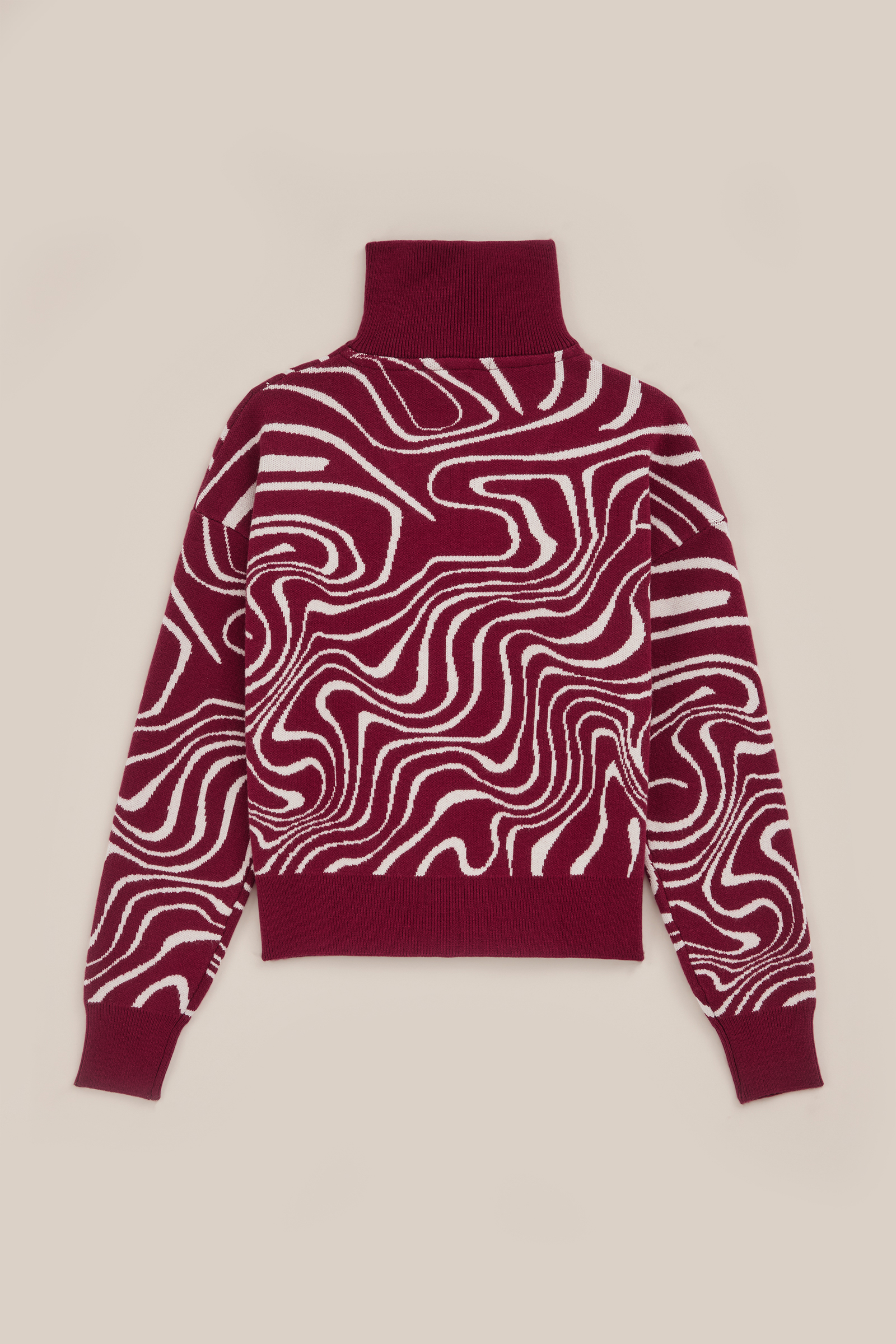 Meisjes gebreide trui met dessin WE Fashion Donkerrood