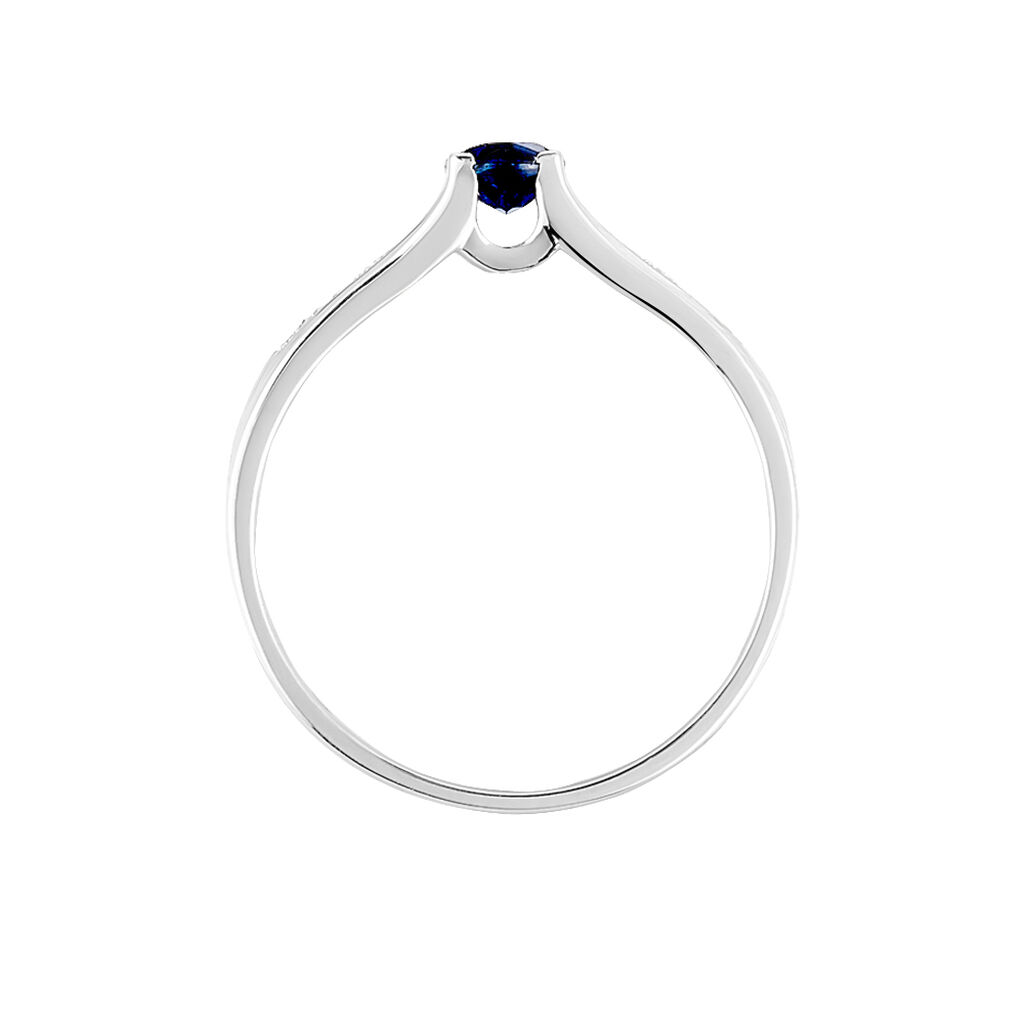 Bague Denise Or Blanc Saphir Et Diamant
