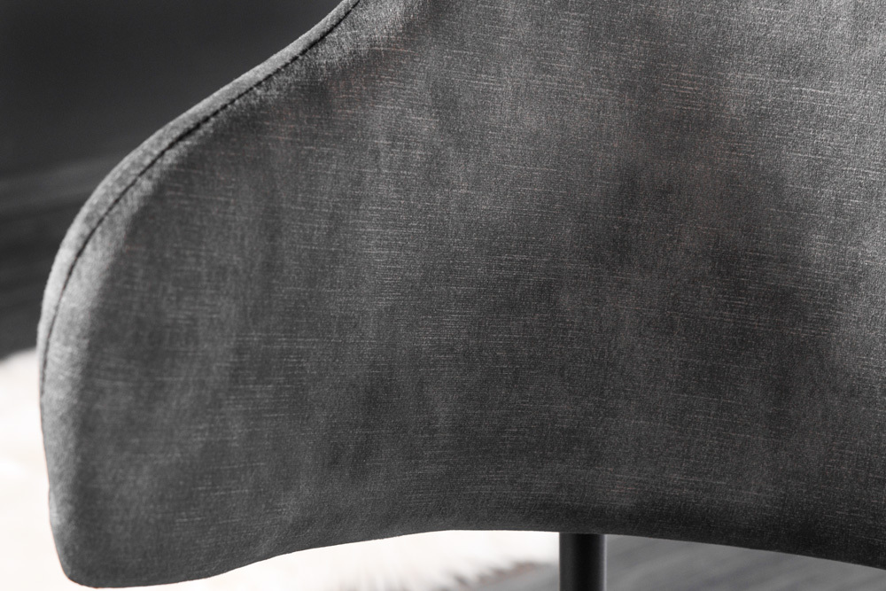 Design Stuhl VOGUE grau Samt schwarze Metallbeine