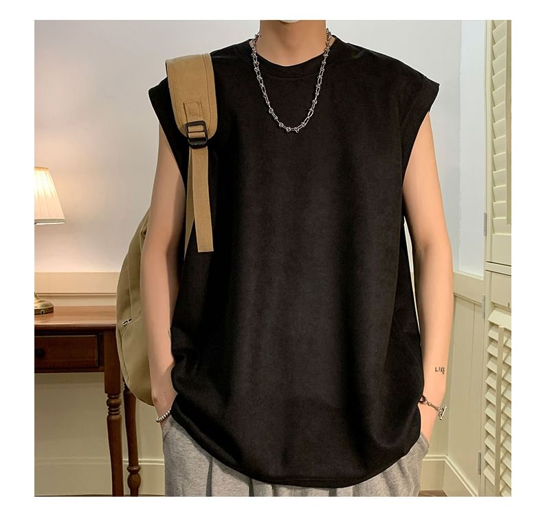 Bay Go Mall - Tanktop met ronde hals en effen kleur