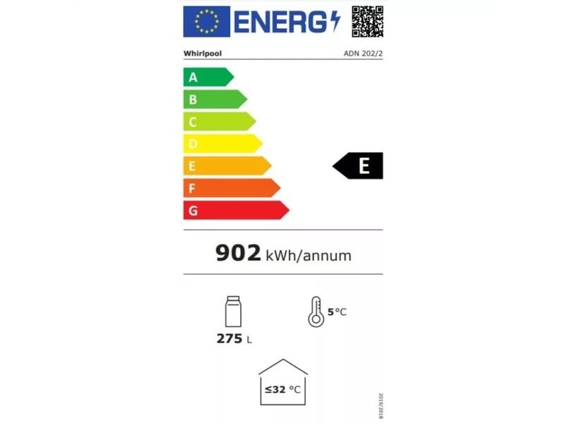 Whirlpool Gewerbekühlschrank ADN 202/2 Rechts, Wechselbar Glaskühlschrank für den gewerblichen Einsatz